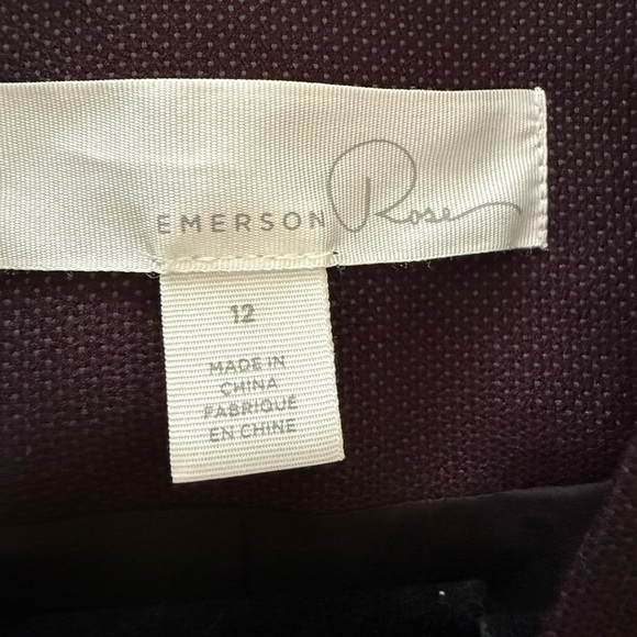 Emerson Rose Burgundy Juliet Dobby Blazer with Tailored Fit - Picture 7 of 9